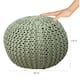 AANNY Designs Lychee Knitted Cotton Round Pouf Ottoman