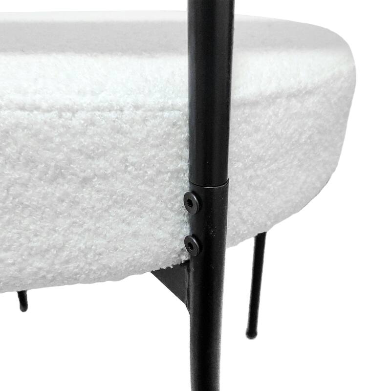 Modern White Dining Chair Set of 2 with Rotatable Foot Pad, Thickened Cushion, and Curved Backrest