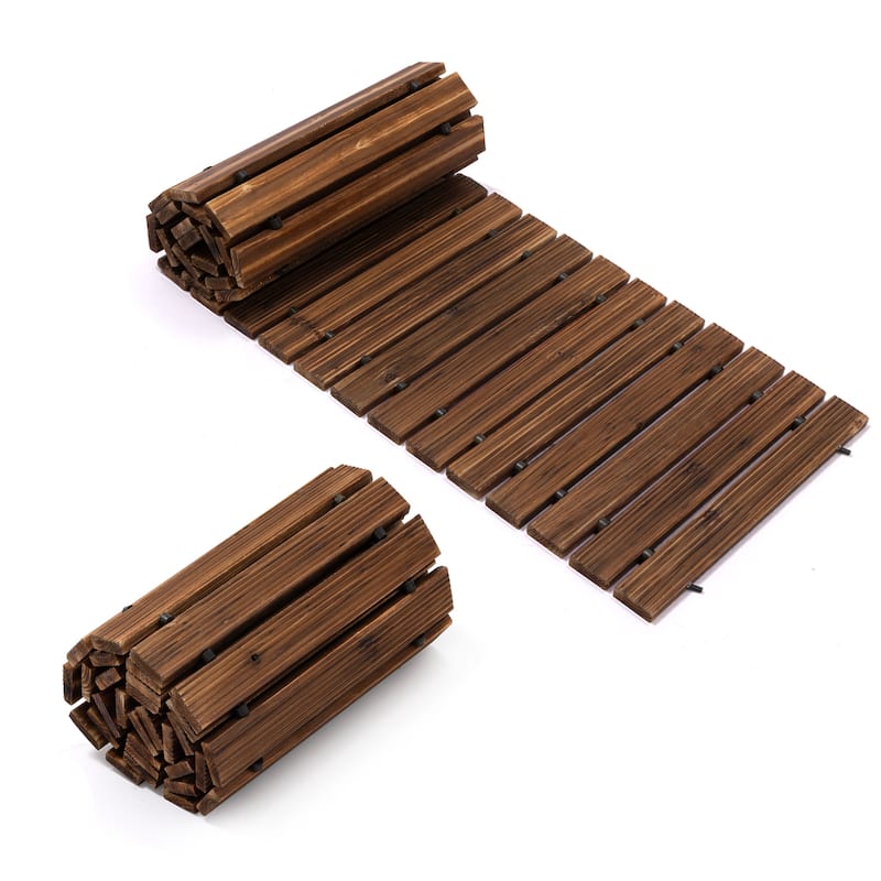 ​​COSIEST Roll-Out Cedar Garden Pathway with 6FT 8FT 12FT - Chocolate - 8FT