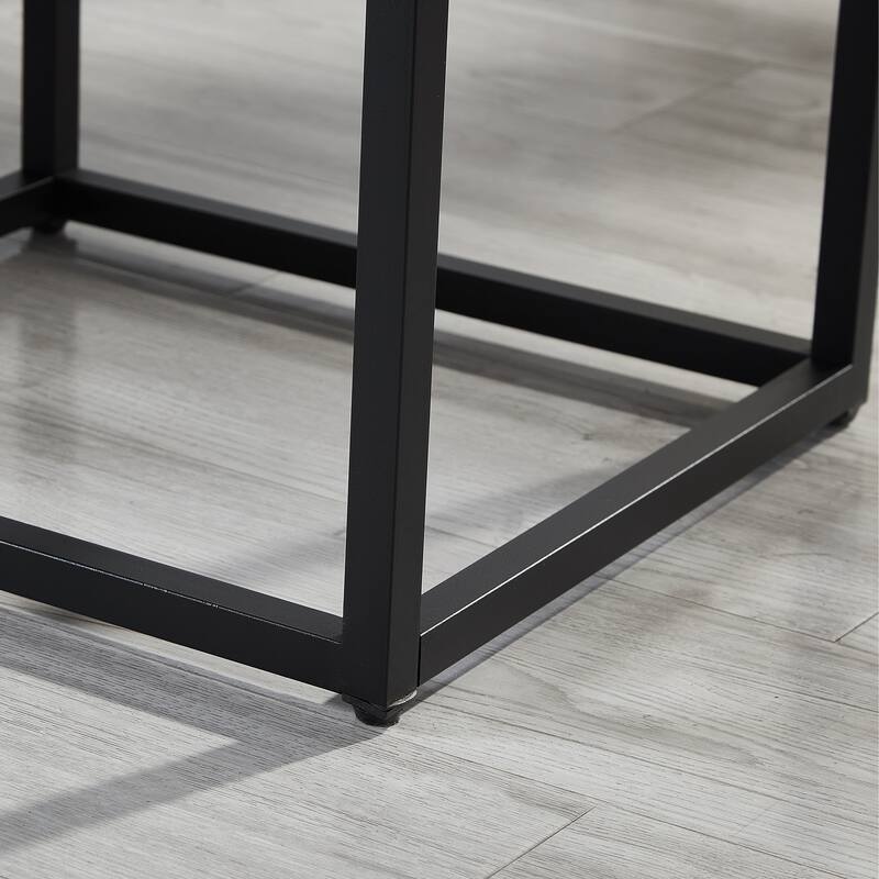 Full Size MDF Height-Adjustable 3D Upholstered Platform Bed Set with Storage Nightstand and No Box Spring Required