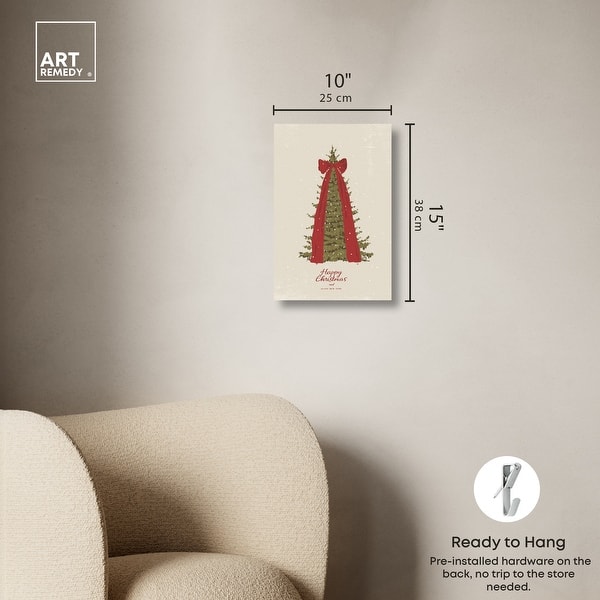 dimension image slide 1 of 6, Big Bow Xmas Canvas Cute Western Christmas by Art Remedy