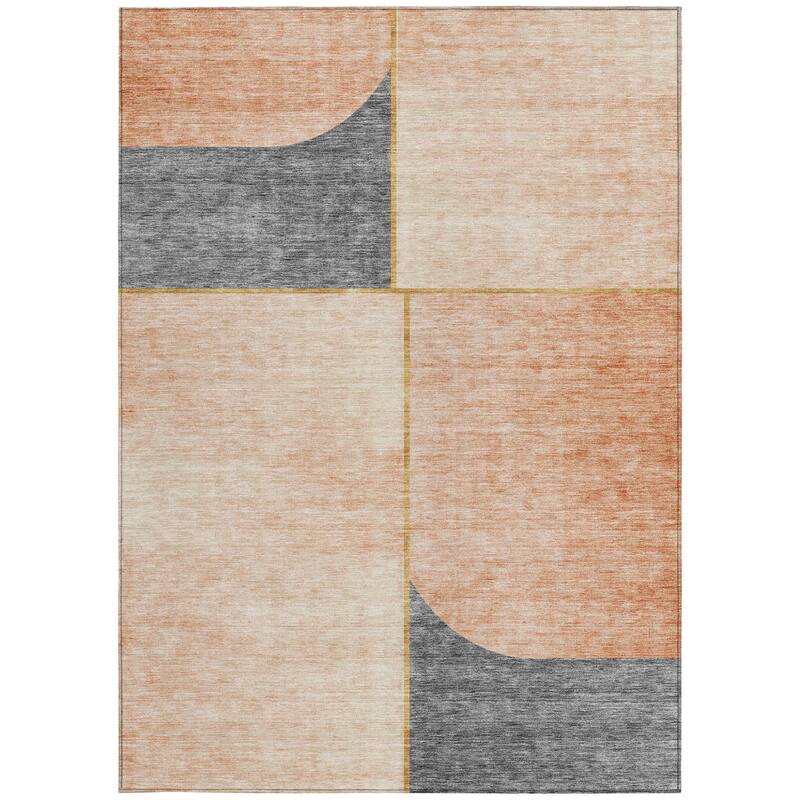 HomeRoots Abstract Transitional Rectangle Outdoor Rug