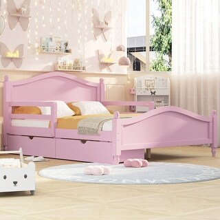 Full Size Storage Platform Bed with Storage Underneath, Pink