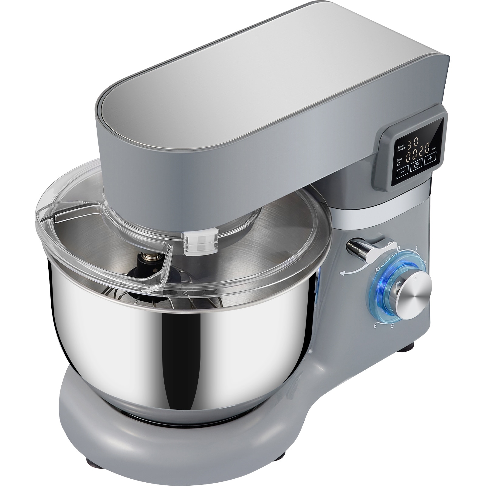 Stand Mixer, 660W Electric Dough Mixer with 6 Speeds LCD Screen Timing, Tilt-Head Food Mixer with 5.8 Qt Stainless Steel Bowl