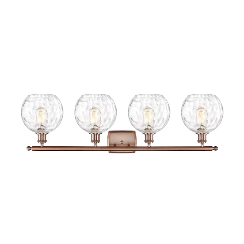 Innovations Lighting Athens Water Glass - 4 Light 36" Bath Vanity Light - 8"Shade