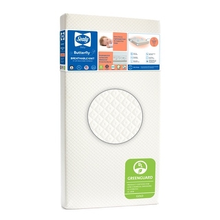 Sealy Butterfly Breathable Knit Crib and Toddler Mattress