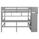 preview thumbnail 10 of 10, Full Size Loft Bed with Built-in Desk, Bookshelves and Storage Staircase