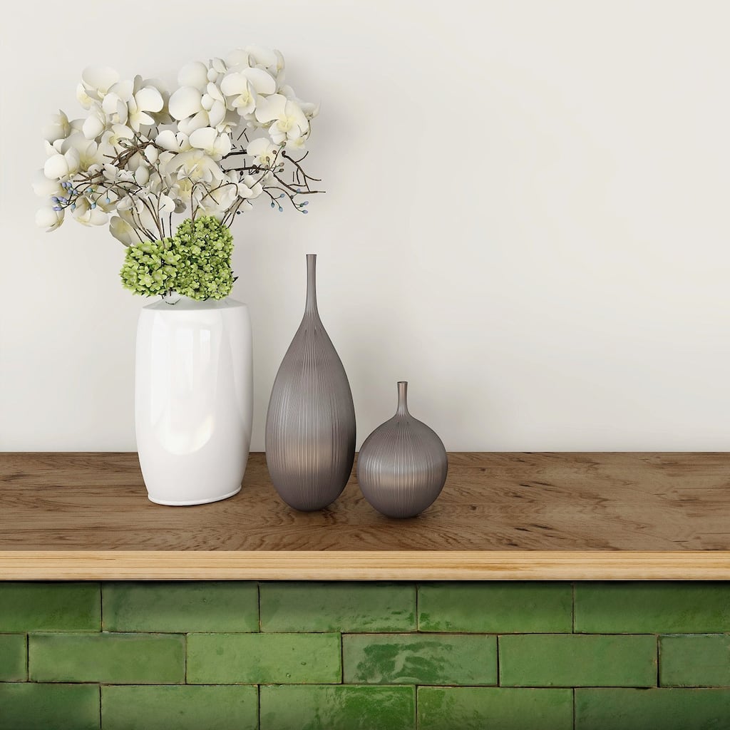 Moroccan Handmade 2''x6'' Solid Color Zellige Tile in Green