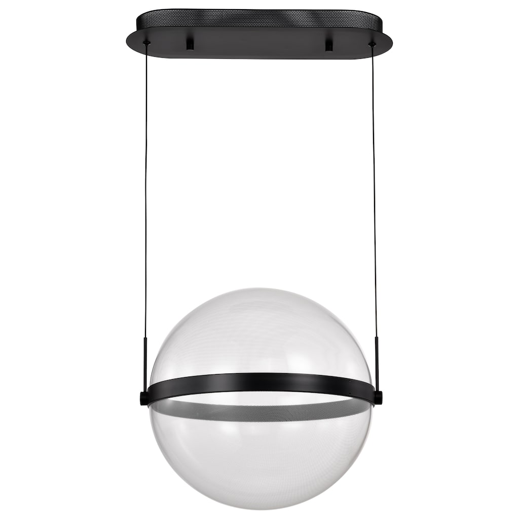 Arvada 16 Inch LED Pendant Matte Black Silk Screened Acrylic Lens - Matte Black