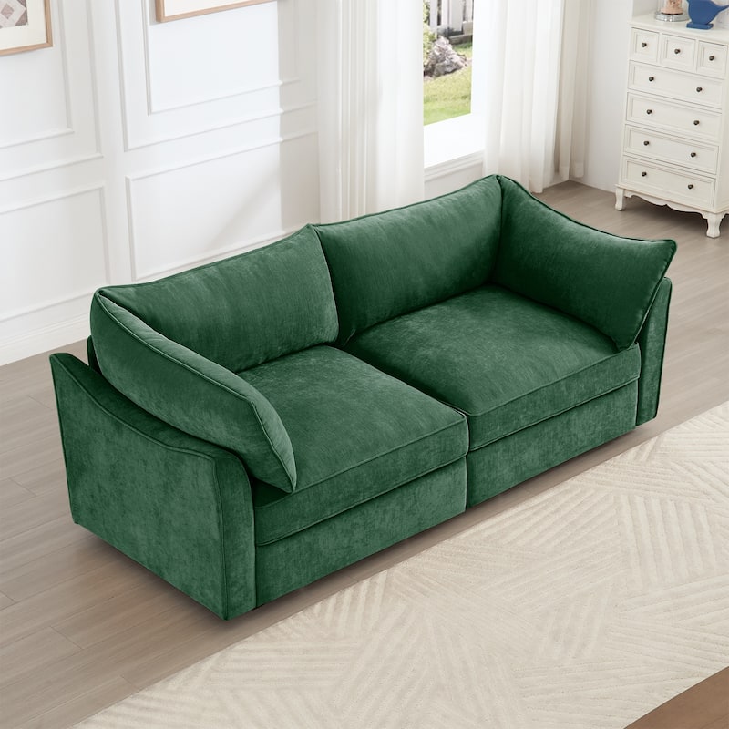 2-Seater Loveseat with Under-Seat Drawers - Green