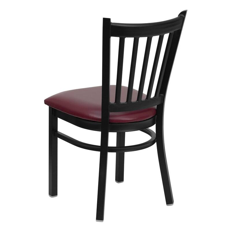 2 Pack Vertical Back Metal Restaurant Chair - 17"W x 20.25"D x 34.25"H