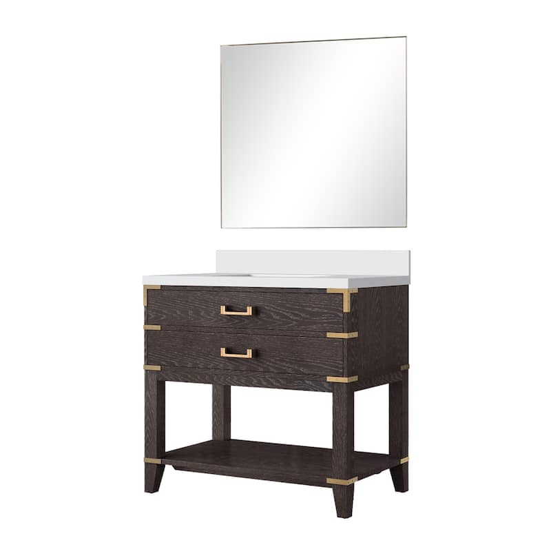 Norwalk Bath Vanity with Cultured Marble Top, Sink and Mirror