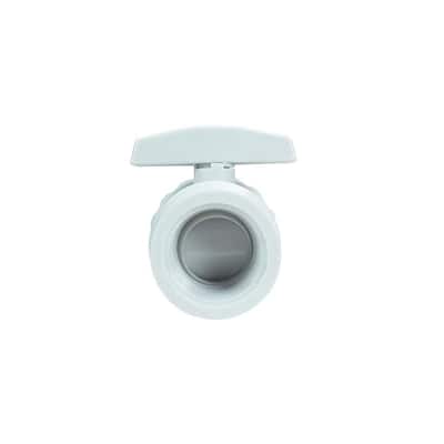 6.5-Inch White Hydro Tools Swimming Pool Socket Ball Valve - 6.5"