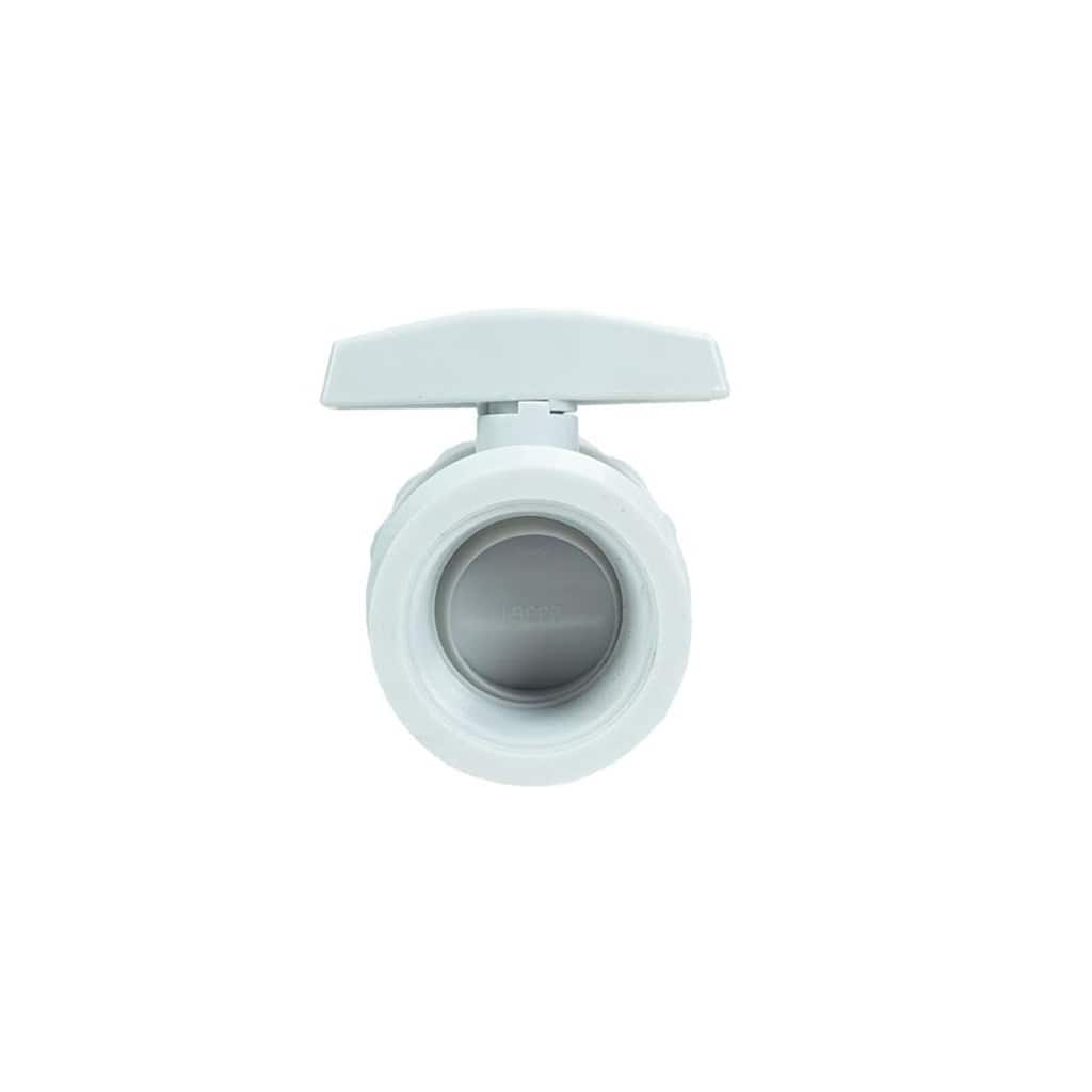 6.5-Inch White Hydro Tools Swimming Pool Socket Ball Valve - 6.5"