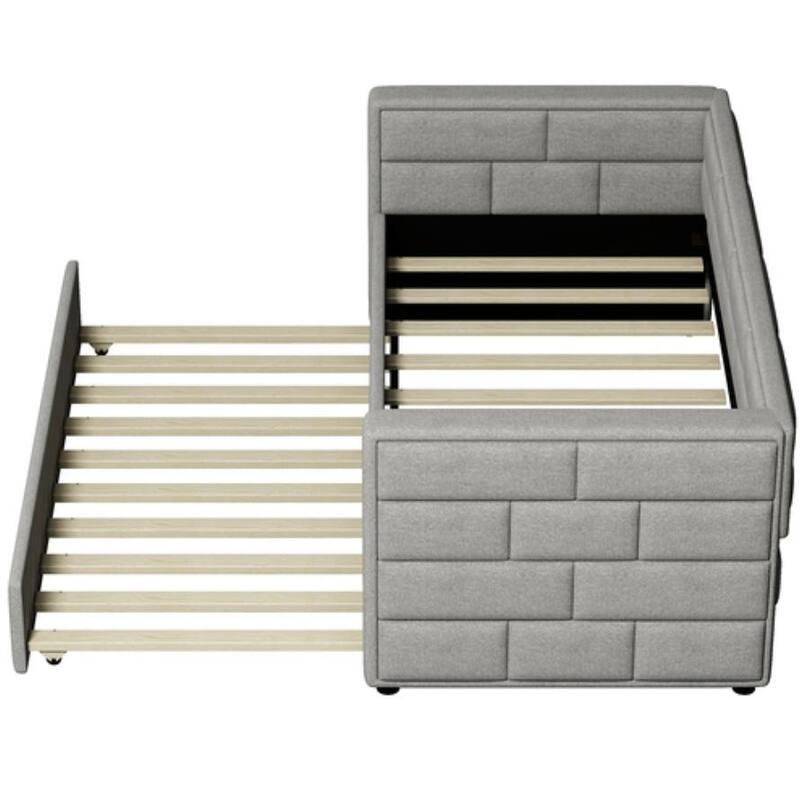 Twin Size Daybed with Trundle in Gray