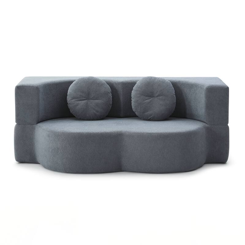 Folding Sofa Bed with Pillow, Floor & Futon Loveseat Couch