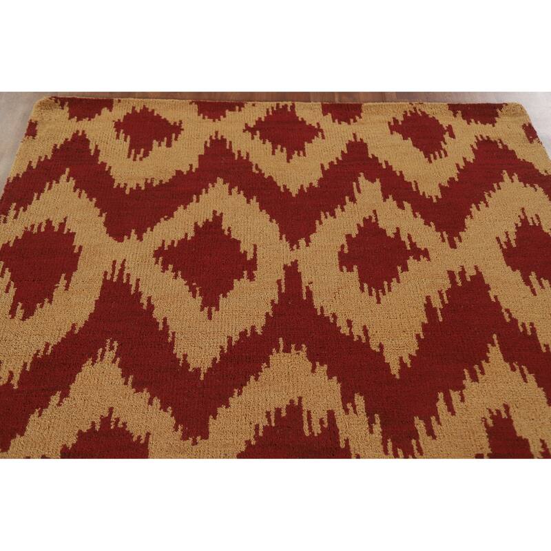 Hand Knotted Oriental 100% Wool Carpet Modern All-Over Yellow & Gold Gabbeh Area Rug - 7' 11'' X 5' 1''