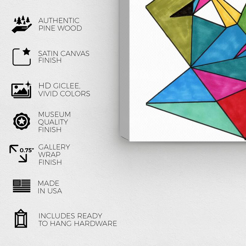 Wynwood Studio Canvas Abstract Entre Triangulos Blue and Turquoise Modern & Contemporary Wall Art Canvas Print