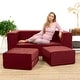 preview thumbnail 57 of 114, Jaxx Zipline Convertible Queen-size Sleeper Loveseat and Ottoman Set