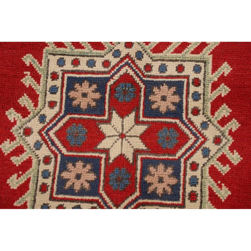 Red Kazak Rug Hand-Knotted Living Room Wool Carpet - 8'3"x 11'0"