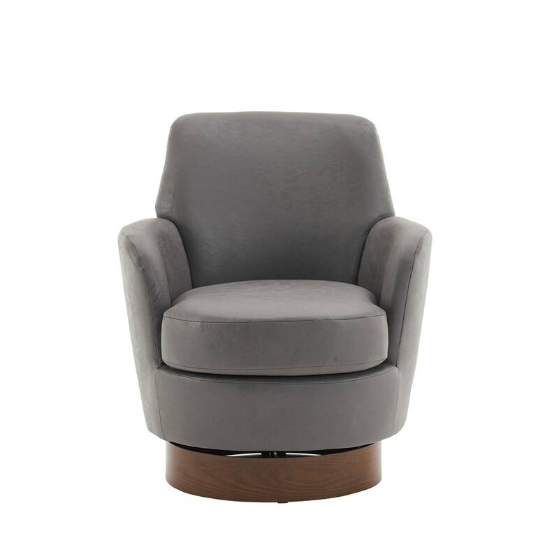 Modern Swivel Barrel Chair with Gold Stainless Steel Base