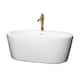 Option White / Shiny White Trim / Brushed Gold Faucet