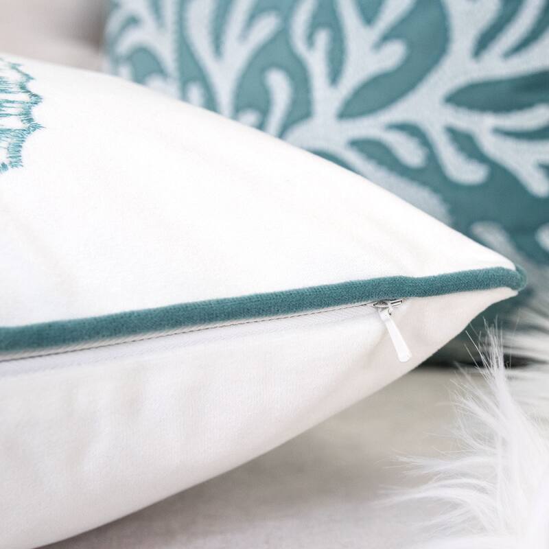 Seahorse Throw Pillow with Velvet Cover and Optional Filling 20x20 Inches