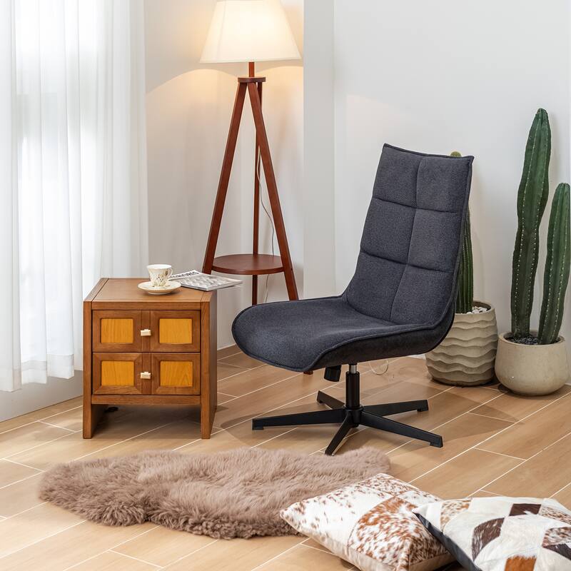 Homy Casa Upholstered Swivel Task Chair with Adjustable Height and High Back for Home Office and Study Use