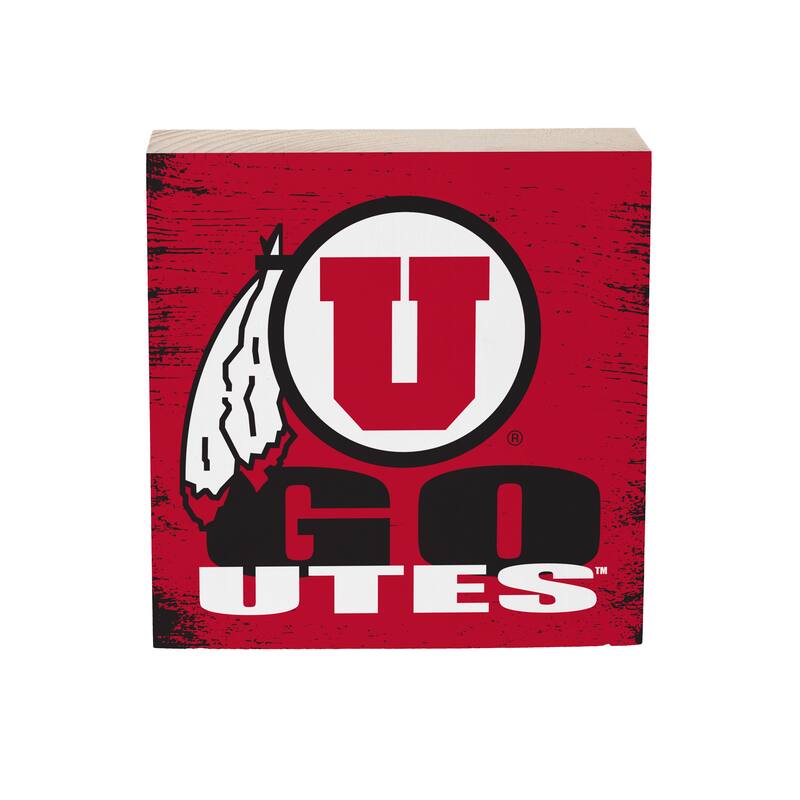 University of Utah Wooden Tabletop Mantel Shelf Sign