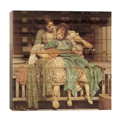 The Music Lesson Print On Wood by Frederic Leighton - Multi-Color
