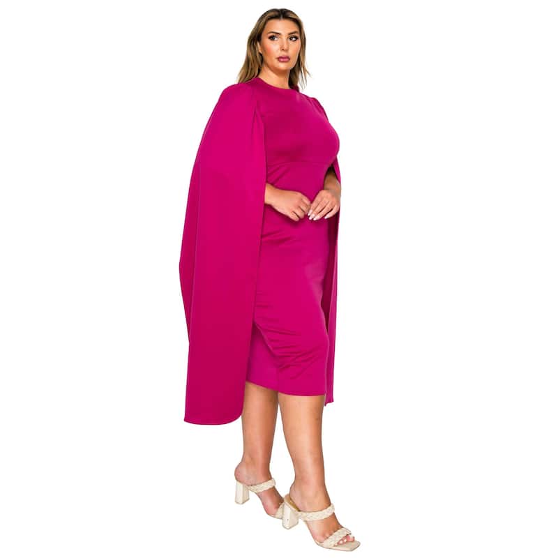L I V D Women's Plus Size Naomi Cape Dress
