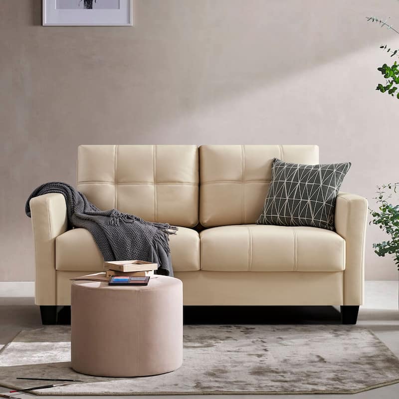 Ainfox 57.50'' Faux Leather Loveseat