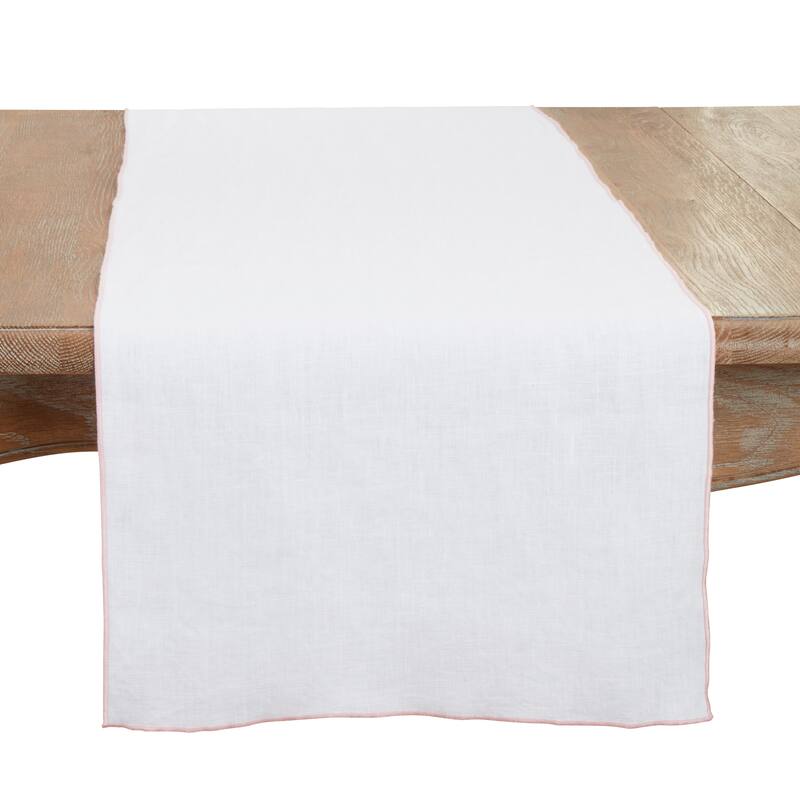 Stonewashed Stitched Edge Table Runner - 16"x72" - Pink