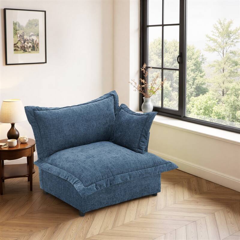 40"W Oversized Upholstered Chenille Comfy Cloud Corner Accent Chair