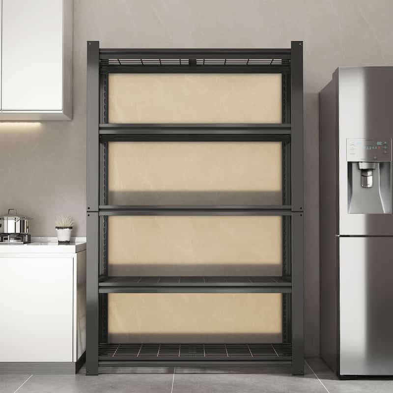 72"H 5-Tier Adjustable Heavy Duty Shelving Metal Mesh Storage Rack (2000 Lbs Loading Capacity) - Metal Shelf Organizer