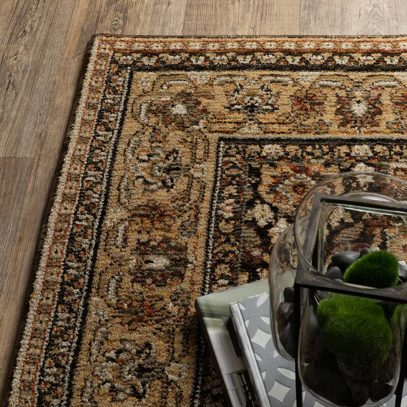 Style Haven Adalynn Bordered Traditional Brown/ Gold Area Rug