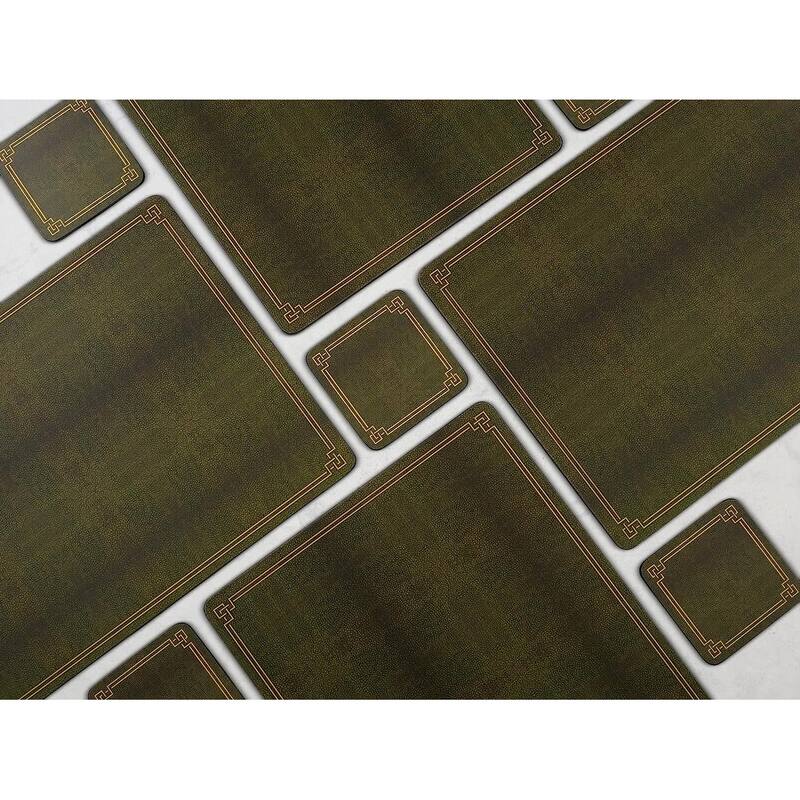 Pimpernel Set of 6 Shagreen Leather Coasters - 4 Inches Sq.