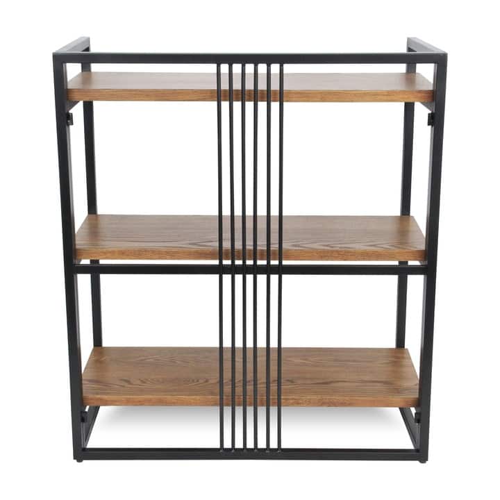 Lauxel 3 Tier Metal Framed Wood Shelf