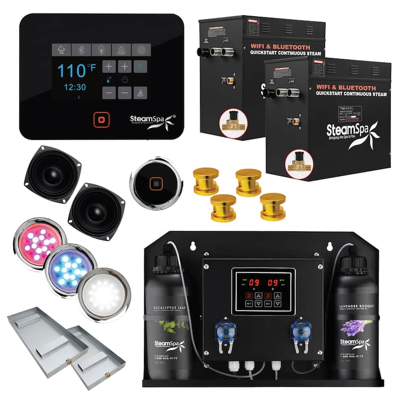 SteamSpa BKT2400-ADP Black Series WiFi and Bluetooth Double 12KW - Gold