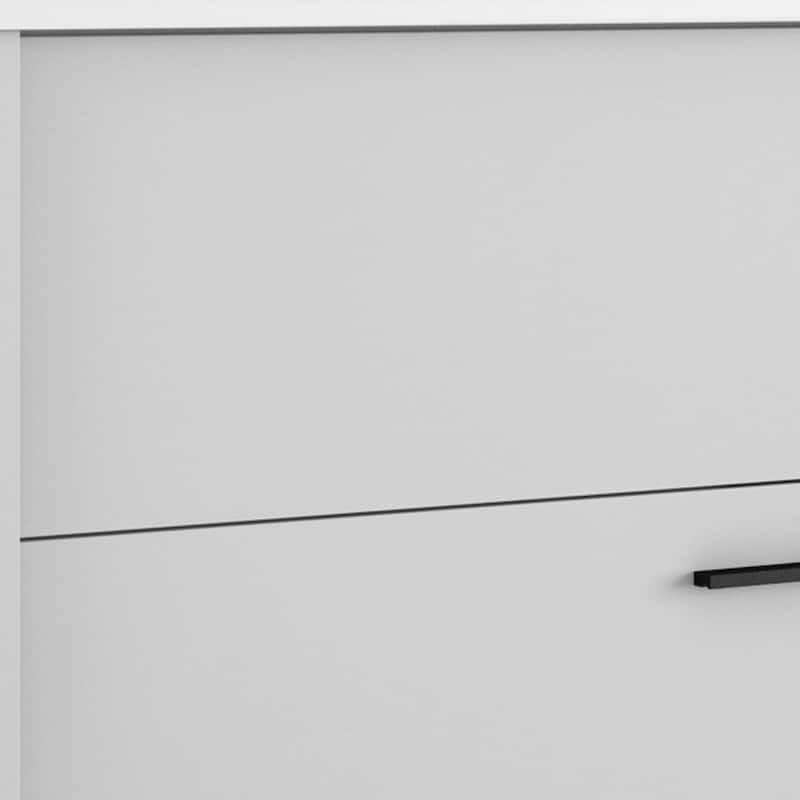 HomeRoots 40" Off White Wood Floating Bathroom Vanity With White Sink And Two Drawers - 40.00 in. x 24.60 in. x 21.60 in.