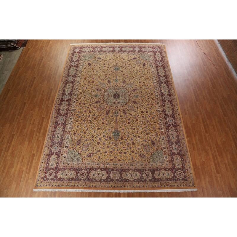 Vegetable Dye Large Tabriz Persian Area Rug Hand-knotted Wool Carpet - 11'5" x 16'2"