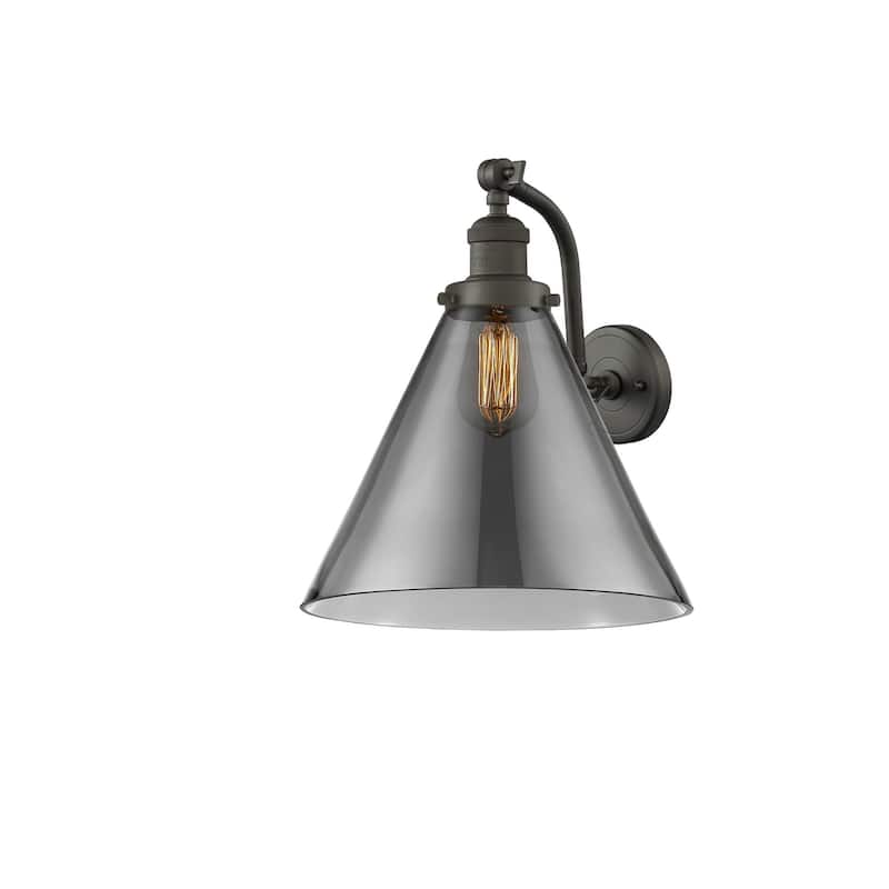 Innovations Lighting X-Large Cone Single Light 14" Tall Bathroom - Oil Rubbed Bronze / Smoked