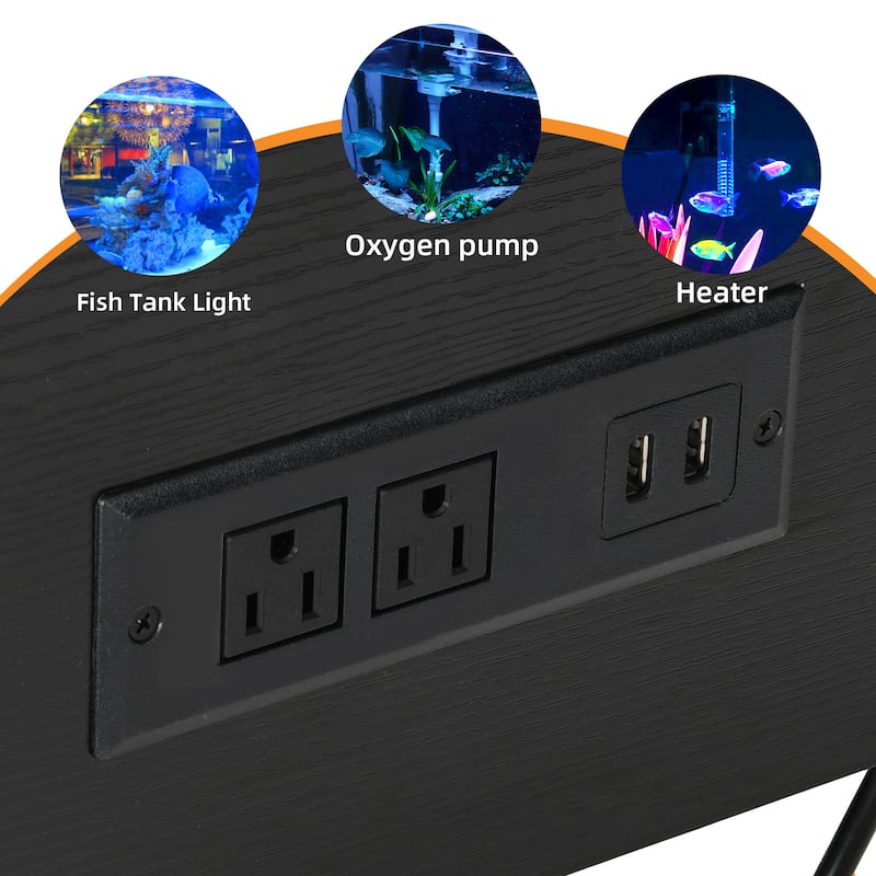Moasis 50 Gallon Aquarium Stand with Power Outlets & LED Light