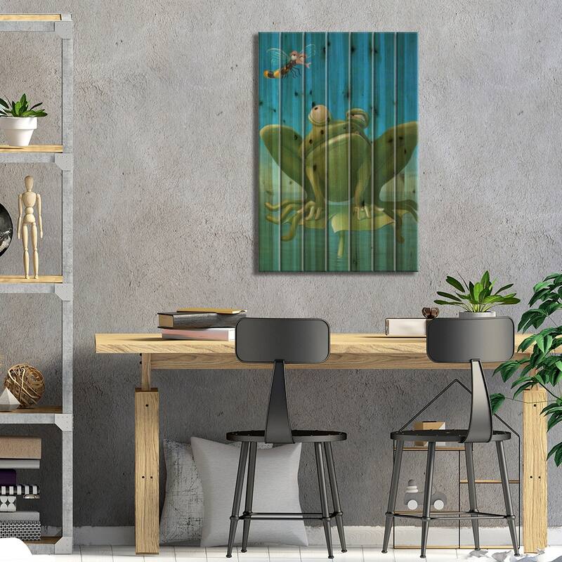 In The Danger Zone Print On Wood by Frank Warmerdam - Multi-Color