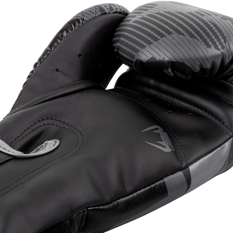Venum Elite Hook and Loop Boxing Gloves - Black/Dark Camo