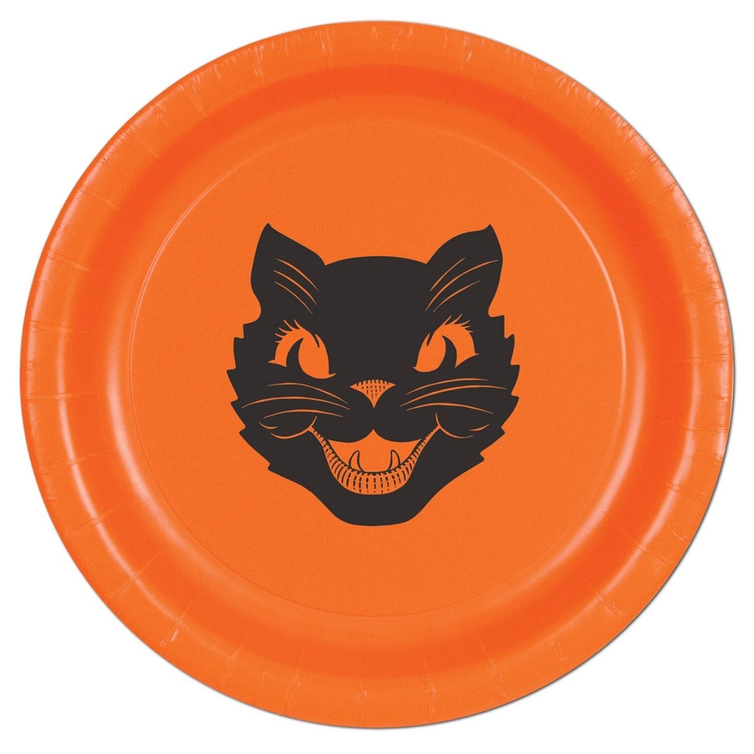 orange and black paper plates