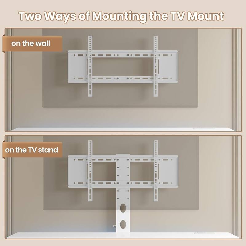 LED TV Stand with Mount Power Outlet TV Mount for 32 to 75 in TVs Drawers