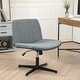 preview thumbnail 8 of 17, Criss Cross Chair with Wheels, Fabric Padded Armless Vanity Chair, Fabric Padded Task Chair with Adjustable Height - N/A