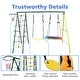 preview thumbnail 7 of 5, Indoor/Outdoor Metal Swing Set with Safety Belt for Backyard - Multicolor