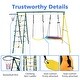 preview thumbnail 7 of 5, Roomfitters Durable Metal Swing Set with Safety Belt, Indoor Outdoor Play Equipment for Backyard Activity, Multicolor